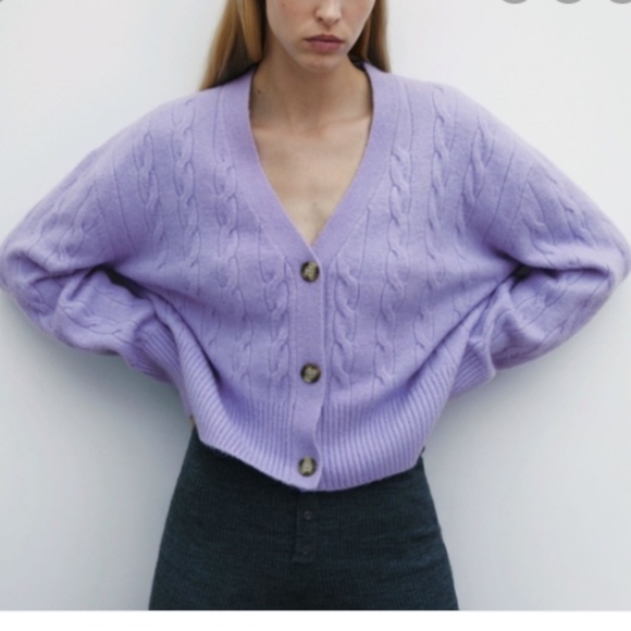 Zara Sweaters - Zara Cable Knit Cardigan Sweater